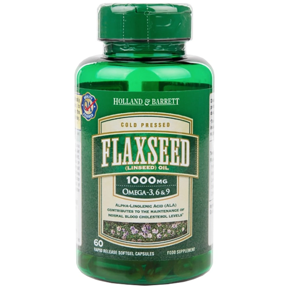 Leinsamen-Leinöl 1000 mg/Omega 3-6-9 – 60 Gelkapseln