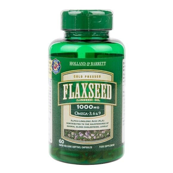 Leinsamenöl kaltgepresst (Flaxseed Oil) 1000 mg 60 Kapseln HOLLAND & BARRETT