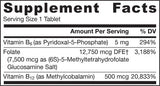 Folate Forte – Methylfolat + Methyl B12 + P-5-P – Folat 30 Tabletten