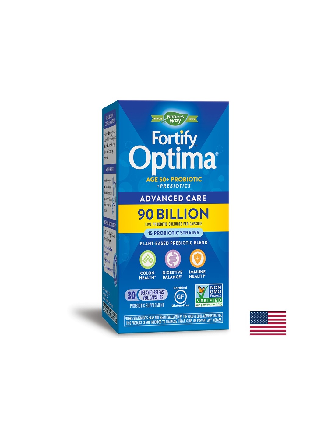 Fortify Optima® Advanced Care Age 50+ Fortify Optima Probiotic + Prebiotics, 90 Milliarden aktive Probiotika, 30 Kapseln Nature's Way