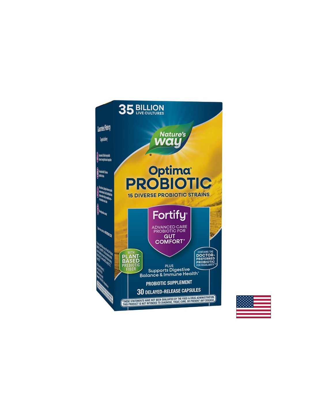 Fortify™ Optima® Daily Probiotic + Prebiotic – Fortify Optima Probiotic, 35 Milliarden aktive Probiotika, 30 Kapseln Nature's Way