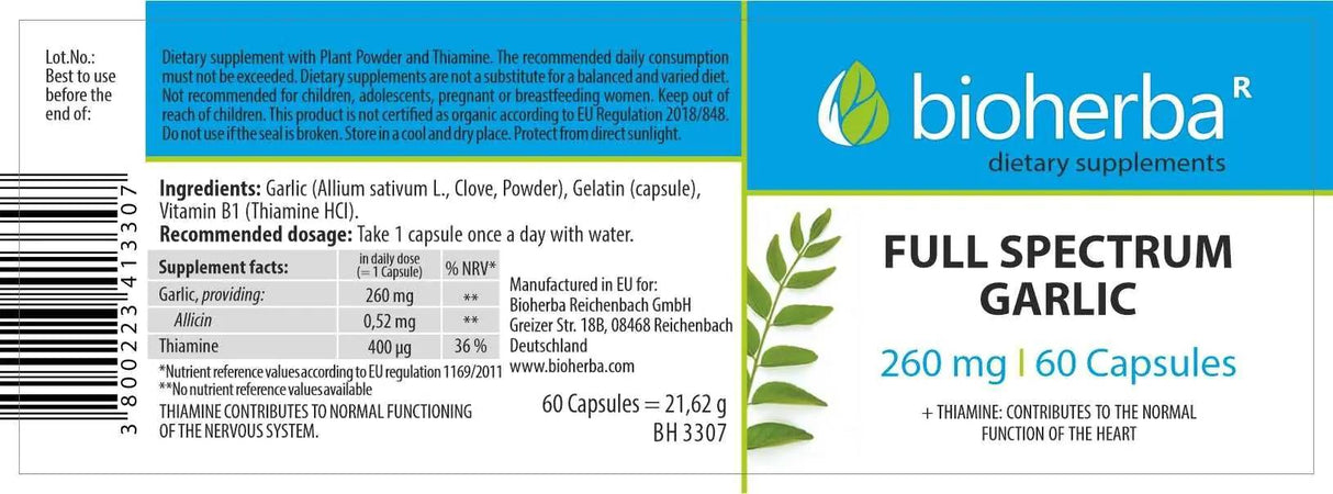 Vollspektrum-Knoblauch 260 mg – 60 Kapseln