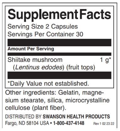 Vollspektrum-Shiitake-Pilz 500 mg – 60 Kapseln