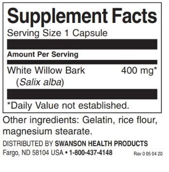 Vollspektrum-Weißweidenrinde 400 mg/90 Kapseln – 0