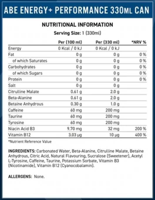 Abe Energy + Leistung | Alles schwarz alles, was zu trinken ist-330 ml