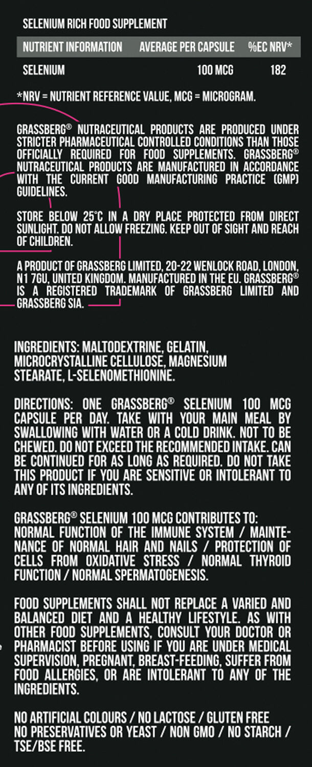 GRASSBERG Selen 100mcg 60 Kapseln