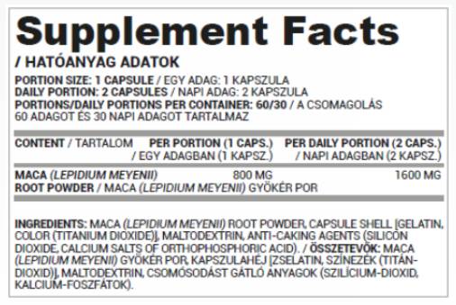 Maca Root 800 mg - 60 Kapseln