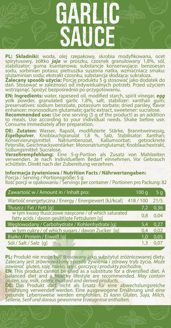 Knoblauchsauce | Kalorienarm – 410 ml