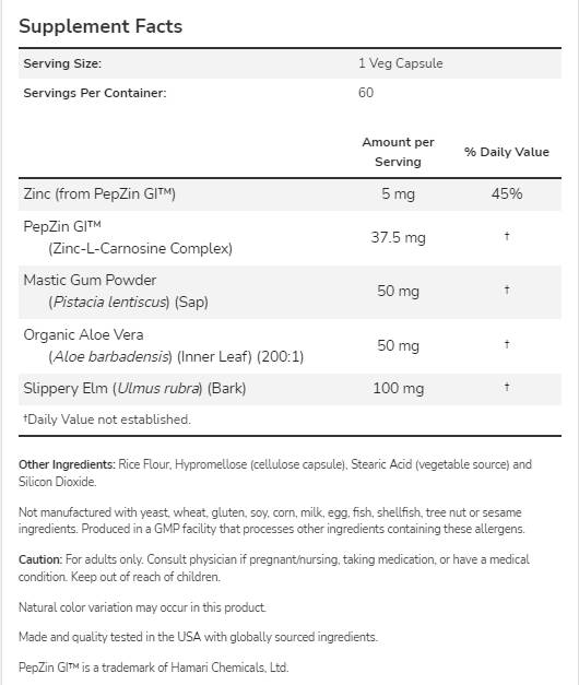 Gastro Comfort™ mit PepZin GI™ – 60 Kapseln