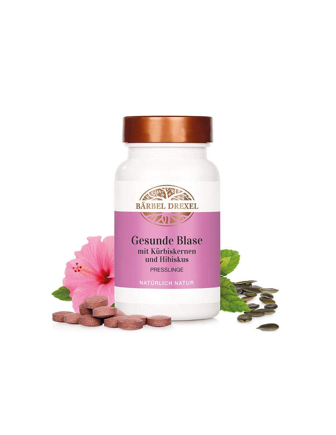 Gesunde Blase mit Kürbiskernen und Hibiskus – Kräuter gegen überaktive Blase, 120 Tabletten <tc>Bärbel Drexel</tc>