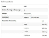 BCAA 2: 1: 1 1000 xtracaps - 180 Kapseln