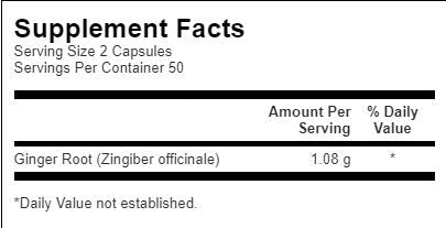 Ingwerwurzel 540 mg – 100 Kapseln