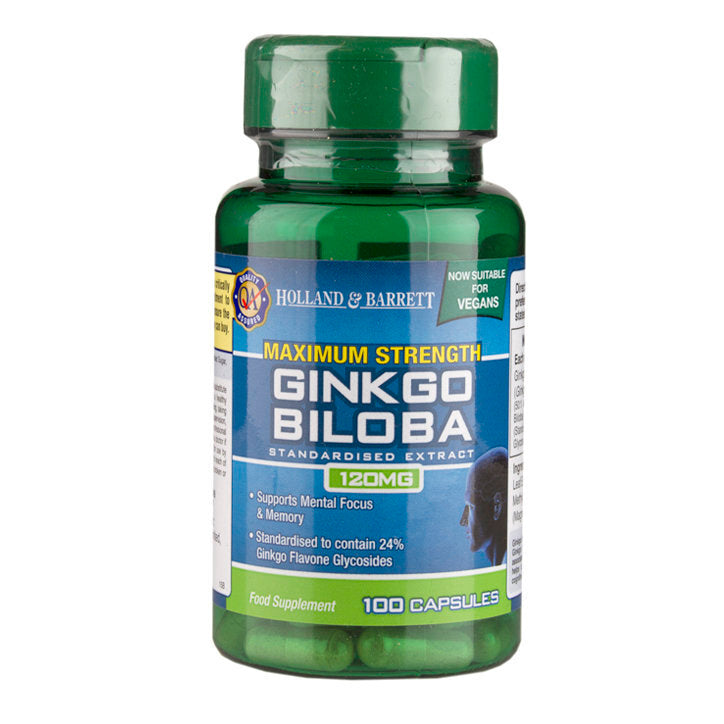 Ginkgo Biloba maximale Stärke (Ginkgo Biloba) 120 mg 100 Kapseln HOLLAND & BARRETT