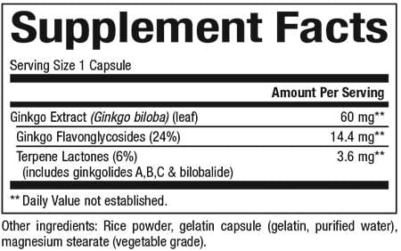 Ginkgo Biloba 60 mg – 120 Kapseln