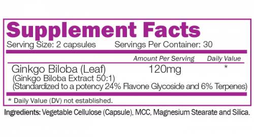Ginkgo Biloba-Extrakt 120 mg 60 Kapseln