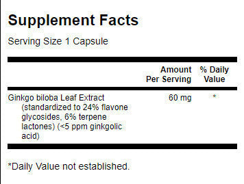 Ginkgo Biloba-Extrakt 60 mg – 30 Kapseln