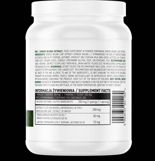 Ginkgo Biloba-Extrakt-Pulver 50 Gramm