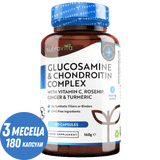 Glucosamin-Chondroitin /180 Kapseln, 90 Tage/ mit Kurkuma, Ingwer und Vitamin C <tc>Nutravita</tc>