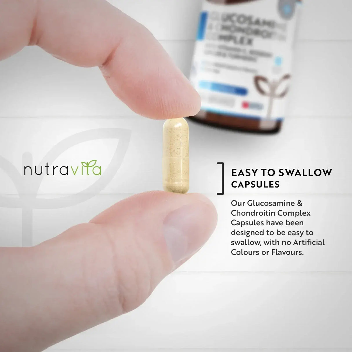 Glucosamin-Chondroitin /180 Kapseln, 90 Tage/ mit Kurkuma, Ingwer und Vitamin C <tc>Nutravita</tc>
