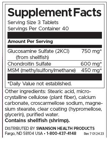 Glucosamin, Chondroitin und MSM – Höchste Stärke – 120 Tabletten