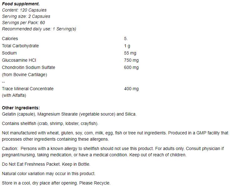 Glucosamin und Chondroitin mit Spurenelementkonzentrat – 120 Kapseln