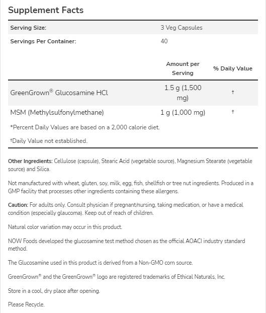 Glucosamin und MSM – 180 Kapseln