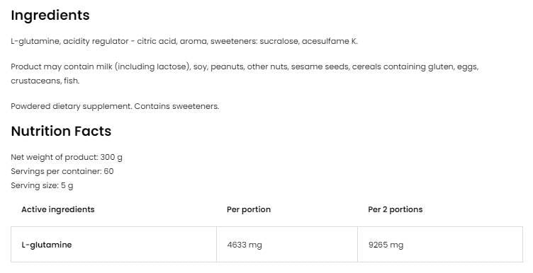 Glutaminpulver – 300 Gramm