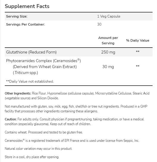 Glutathione Skin Brightener™ | mit Ceramosides® - 30 Kapseln