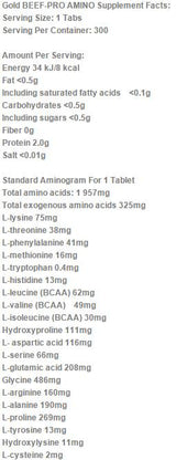 Gold Beef-Pro Amino Mega Tabs – 300 Tabletten