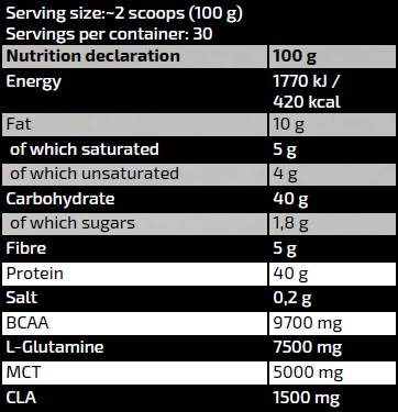 Gold Line/Hafermehl/mit Protein, BCAA, Glutamin, MCT – 3000 Gramm