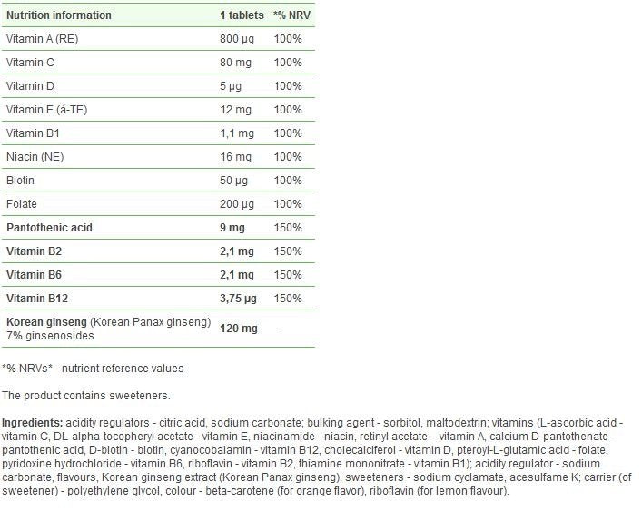 Gold Vit Complex + Ginseng/20 Brausetabletten - 0