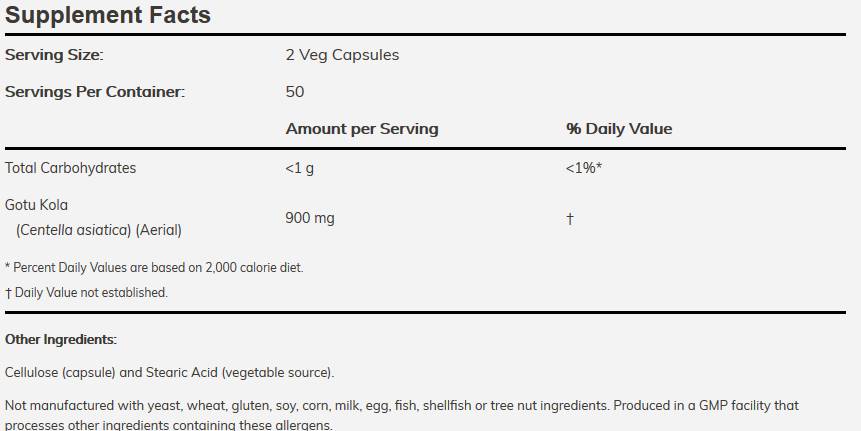 Gotu Kola 450 mg – 100 Kapseln