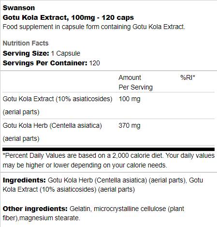 Gotu Kola-Extrakt 100 mg 120 Kapseln
