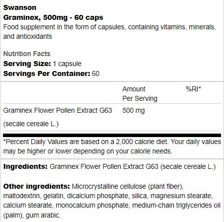 Graminex 500 mg | Blütenpollenextrakt 60 Kapseln