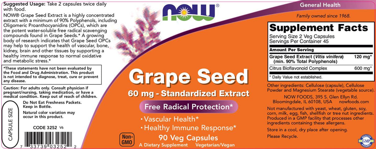 Traubenkern-Antioxidans 60 mg – 90 Kapseln