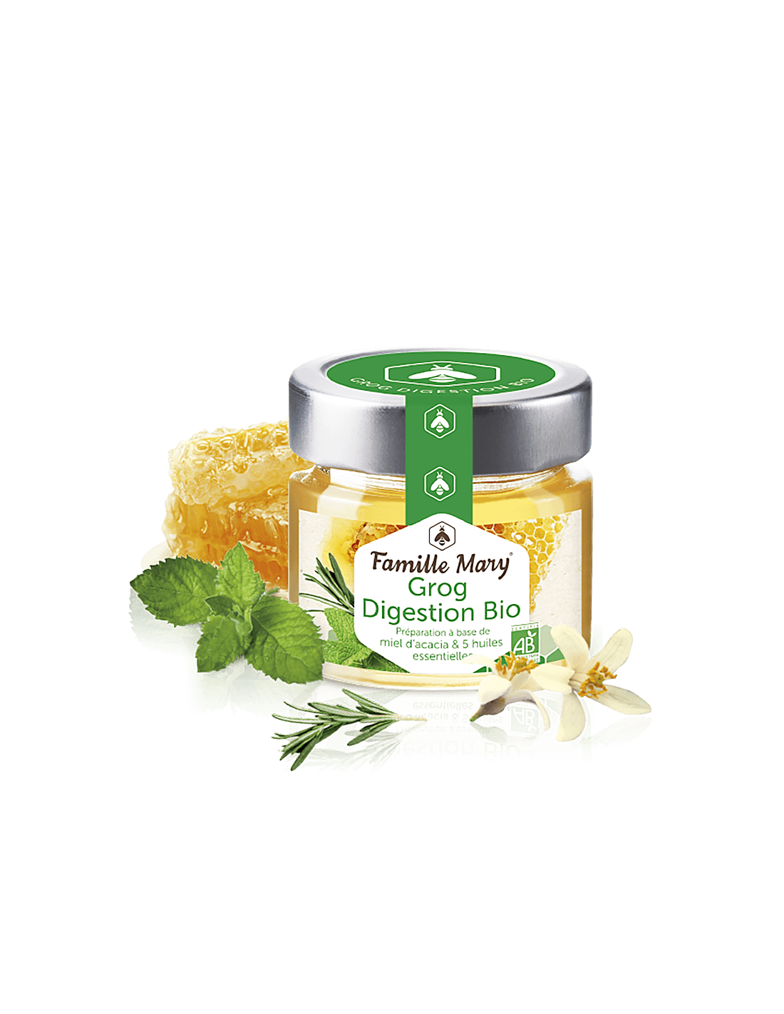 Grog Digestion Bio/Grog für eine gute Verdauung (mit Akazienhonig und ätherischen Ölen), 100 g Famille Mary