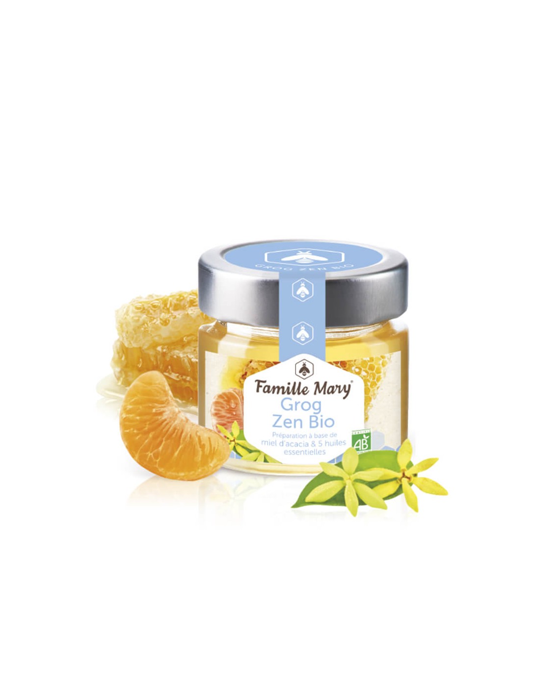 Grog Zen Bio/Grog für das Nervensystem aus Akazienhonig und 5 ätherischen Ölen, 100 g Famille Mary