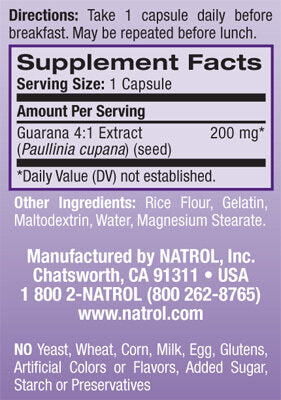 Guarana 200 mg./90 Kapseln.