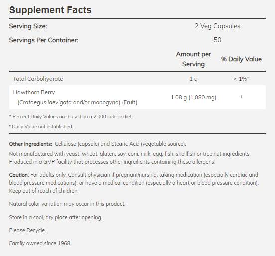 Weißdornbeere 540 mg – 100 Kapseln
