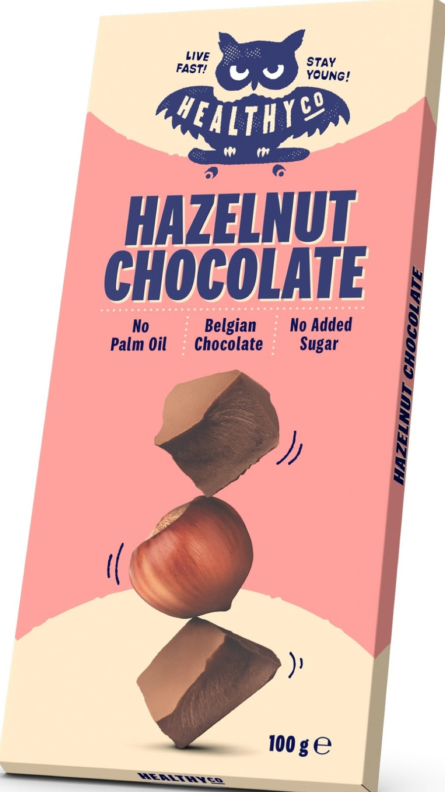 <tc>HealthyCo</tc> Schokolade mit Haselnüssen, 100 Gramm – ohne Zuckerzusatz und ohne Palmöl