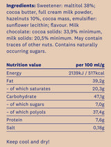 <tc>HealthyCo</tc> Schokolade mit Haselnüssen, 100 Gramm – ohne Zuckerzusatz und ohne Palmöl