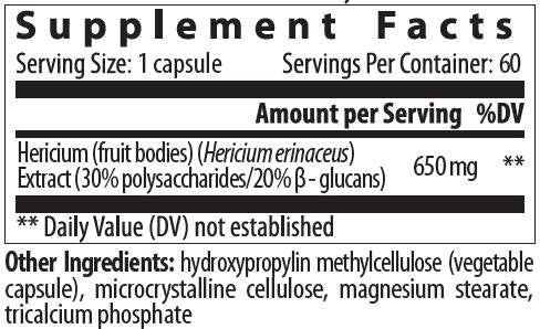 Hericium 650 mg | Löwenmähne – 60 Kapseln