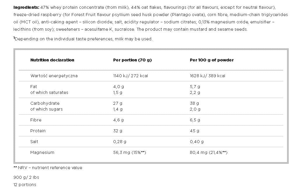 Hi Protein Haferflocken 900 Gramm