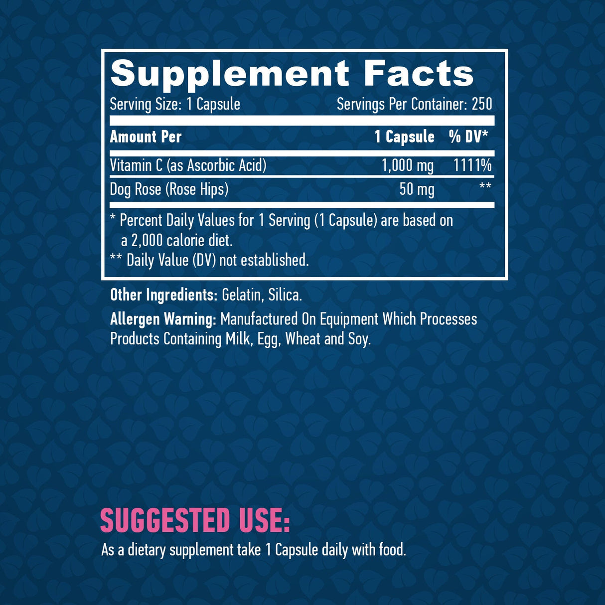 Hochwirksames Vitamin C 1.000 mg mit Hagebutten 250 Kapseln.