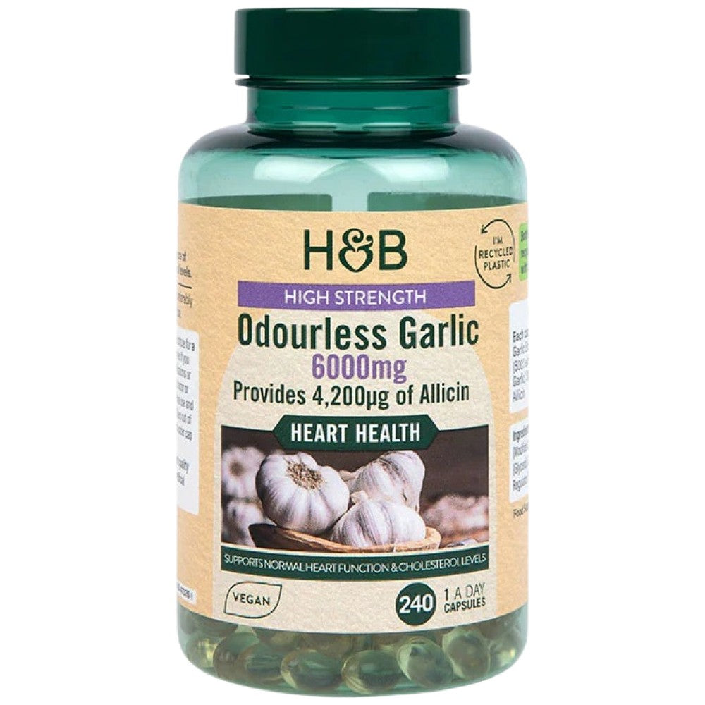 Geruchloser Knoblauch mit hoher Stärke 6000 mg – 240 Kapseln