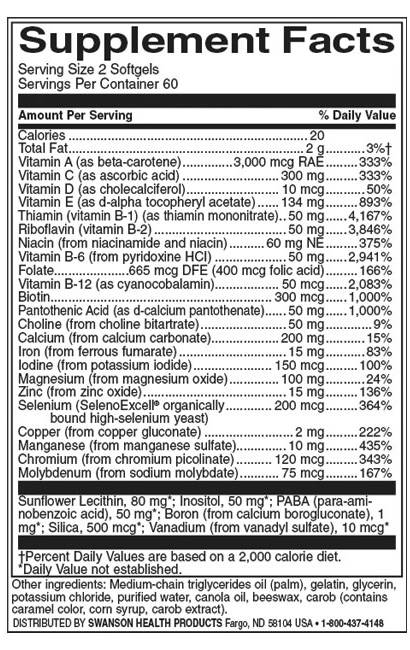 Hochwirksame Multi-Softgel-Kapseln. 120 Gelkapseln