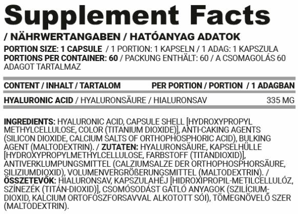 Hyaluron-Kappen | Hyaluronsäure 335 mg – 60 Kapseln