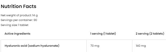 Hyaluronsäure 70 mg 90 Tabletten