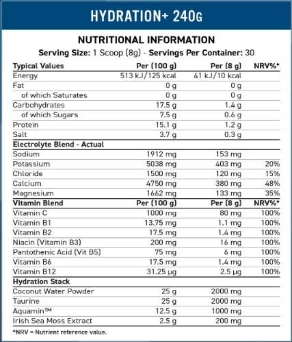 Flüssigkeitszufuhr+ | Elektrolyt- und Vitaminpulver – 240 Gramm