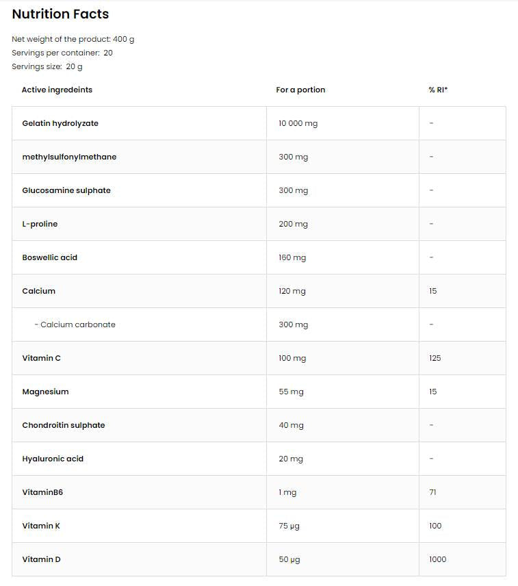 Flex Regen | Kollagen + Glucosamin, Chondroitin, MSM, Hyaluronsäure 400 Gramm